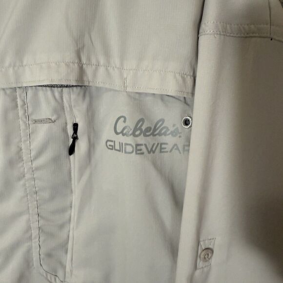 Cabelas Guidewear Fishing Shirt Men 2XL Gray Button Long Vented Roll Tab 50 UPF - Picture 3 of 8